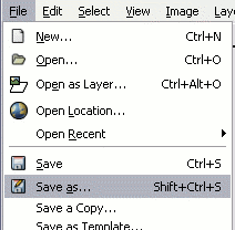 Saving an image in GIMP