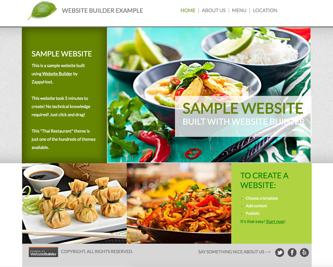Screenshot of example website 1