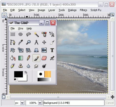 Screenshot of the GIMP