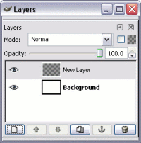 New layer in the the layer dialog box