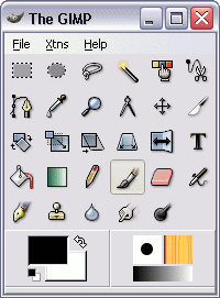 The GIMP main toolbox.